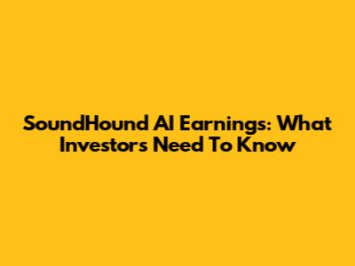 SoundHound AI Earnings: What Investors Need To Know