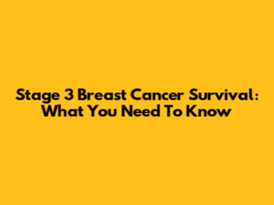 Stage 3 Breast Cancer Survival: What You Need To Know