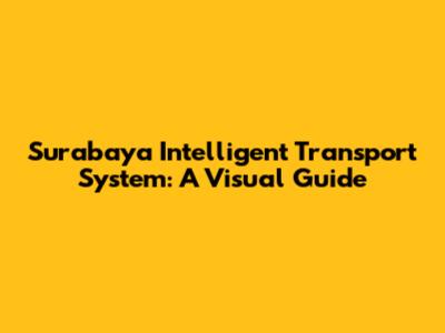 Surabaya Intelligent Transport System: A Visual Guide