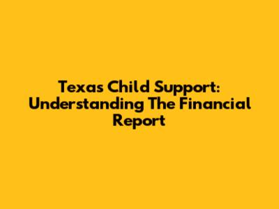 Texas Child Support: Understanding The Financial Report