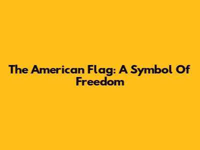 The American Flag: A Symbol Of Freedom