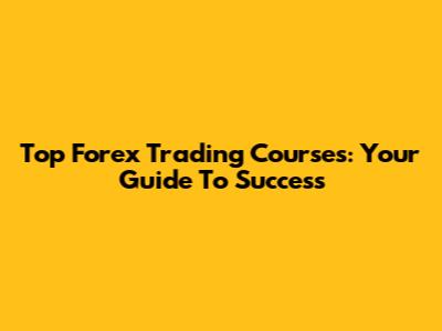 Top Forex Trading Courses: Your Guide To Success