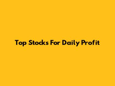 Top Stocks For Daily Profit