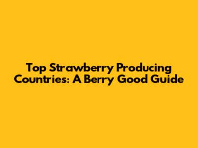 Top Strawberry Producing Countries: A Berry Good Guide