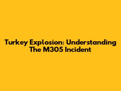 Turkey Explosion: Understanding The M305 Incident