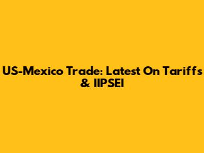 US-Mexico Trade: Latest On Tariffs & IIPSEI