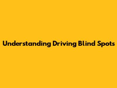 Understanding Driving Blind Spots