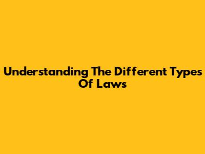 Understanding The Different Types Of Laws
