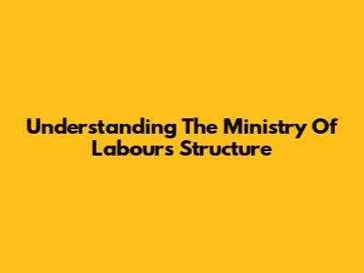Understanding The Ministry Of Labour's Structure