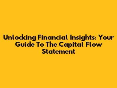 Unlocking Financial Insights: Your Guide To The Capital Flow Statement