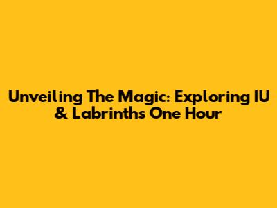 Unveiling The Magic: Exploring IU & Labrinth's 'One Hour'