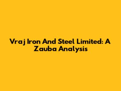 Vraj Iron And Steel Limited: A Zauba Analysis