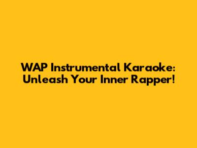 WAP Instrumental Karaoke: Unleash Your Inner Rapper!