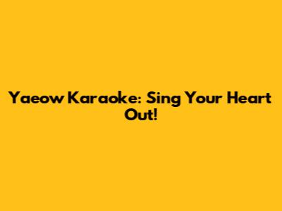 Yaeow Karaoke: Sing Your Heart Out!