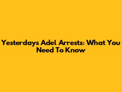 Yesterday's Adel Arrests: What You Need To Know