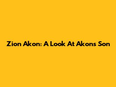 Zion Akon: A Look At Akon's Son